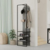 Mobile ingresso Archy con 4 ganci e scarpiera retro grey