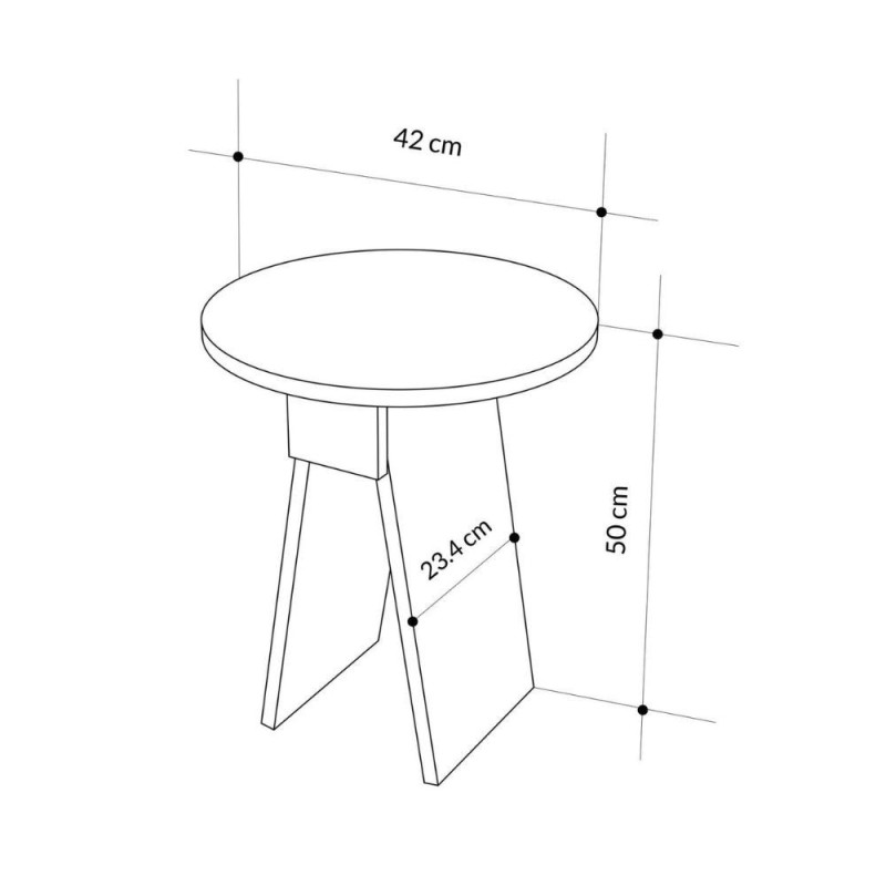 Tavolino da salotto Chen bianco 50x42x23,4 cm moderno