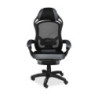 Sedia gaming Gandi con poggiapiedi estensibile tessuto nero