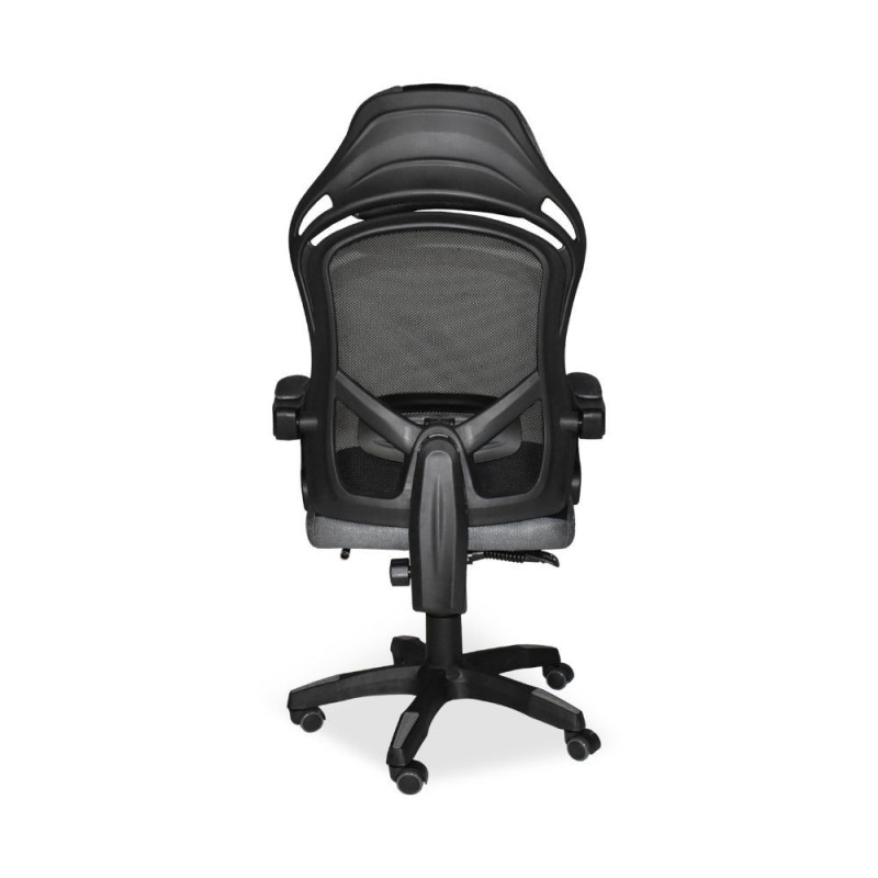 Sedia gaming Gandi con poggiapiedi estensibile tessuto nero