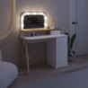 Toeletta Avien con specchio LED bianco e rovere