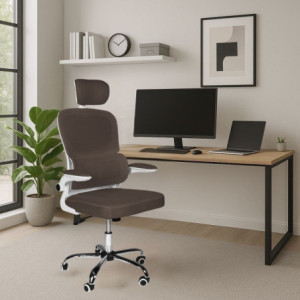 Sedia ufficio ergonomica Vibes bianca tessuto rete tortora cromata