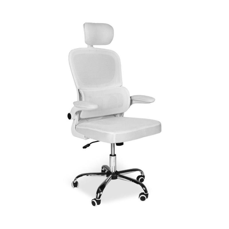 Sedia da ufficio ergonomica Vibes bianca base cromata