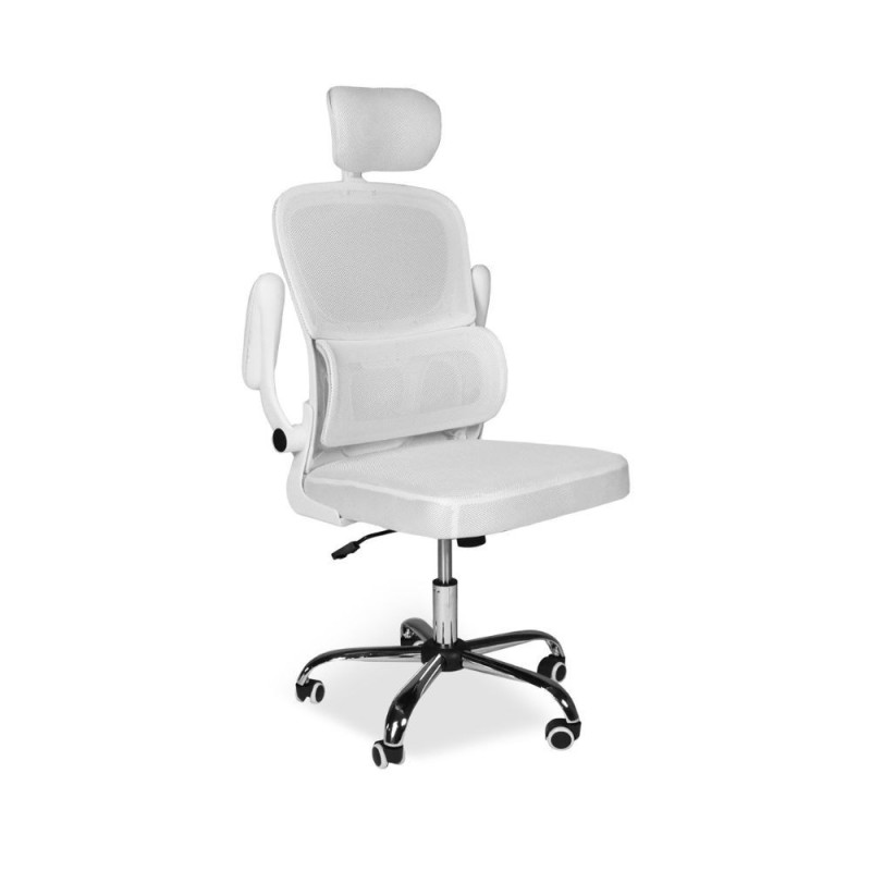 Sedia da ufficio ergonomica Vibes bianca base cromata