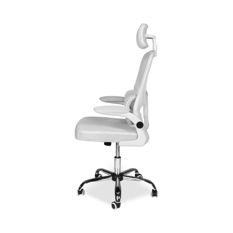 Sedia da ufficio ergonomica Vibes bianca base cromata
