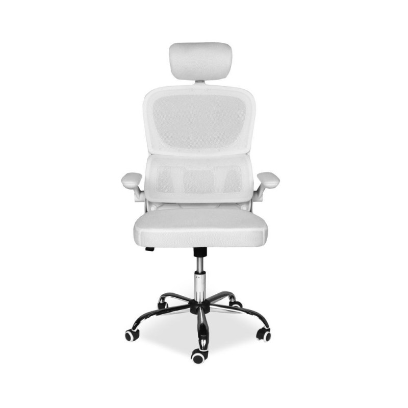 Sedia da ufficio ergonomica Vibes bianca base cromata
