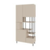 Libreria Key 5 ante e ripiani a vista colore cashmere moderna