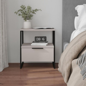 Zoom Comodino Pal con struttura cashmere e gambe in metallo nero