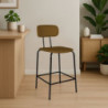 Sgabello Glami PVC effetto cuoio brown struttura metallo nera