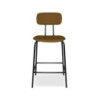 Sgabello Glami PVC effetto cuoio brown struttura metallo nera