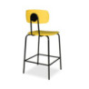 Sgabello Glami PVC effetto cuoio giallo metallo nero moderno