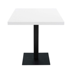 Zoom Tavolo quadrato Key 80x80 base nera e piano bianco