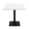 Tavolo quadrato Key 80x80 base nera piano bianco moderno