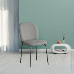 Set 4 sedie imbottite Turi tessuto grigio comfort e stile