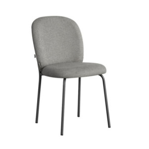 Zoom Set di 4 Sedie imbottita Turi in tessuto grigio