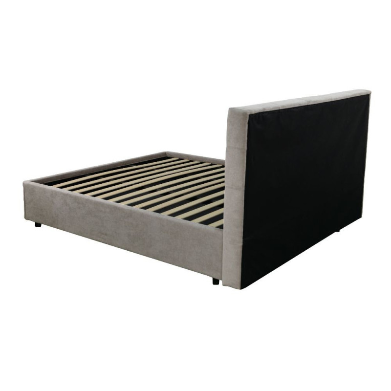 Letto matrimoniale Ascoli contenitore tessuto tortora