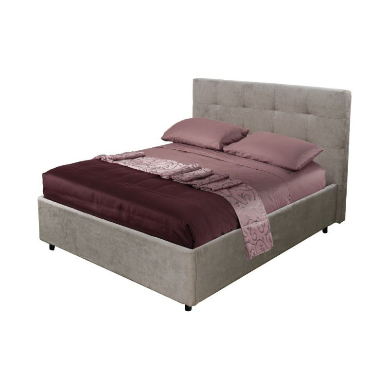 Letto una piazza e mezza Ascoli contenitore tessuto tortora