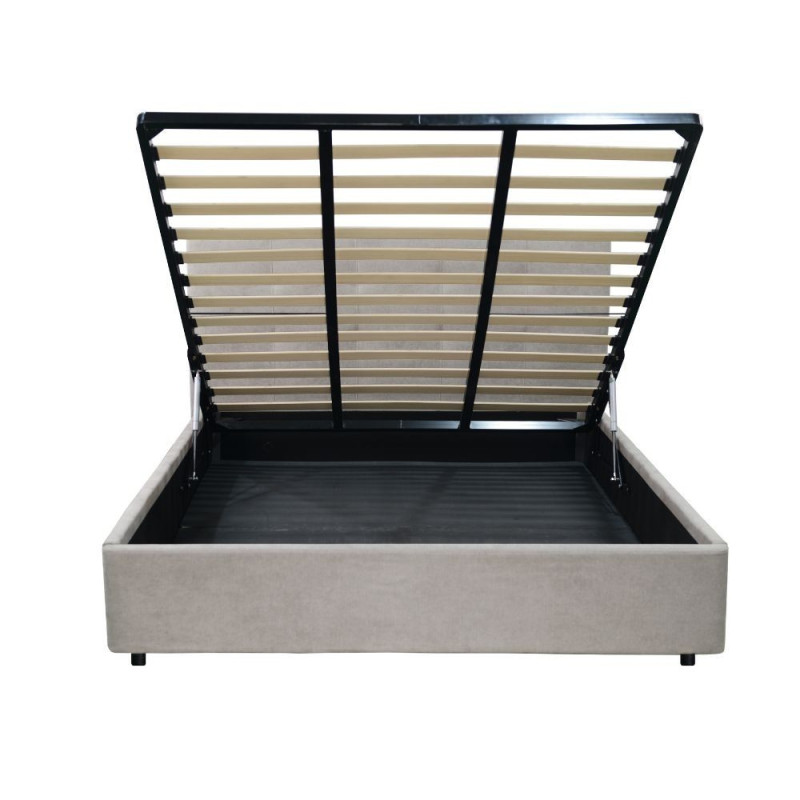 Letto una piazza e mezza Ascoli contenitore tessuto tortora