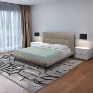 Letto matrimoniale Stiletto rete fissa tessuto tortora