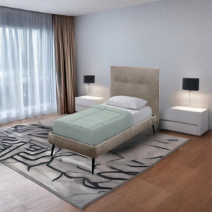 Letto singolo Stiletto rete fissa tessuto tortora