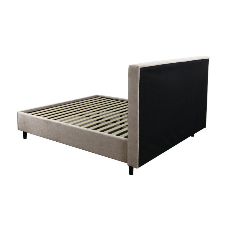 Letto matrimoniale Snello rete fissa tessuto tortora