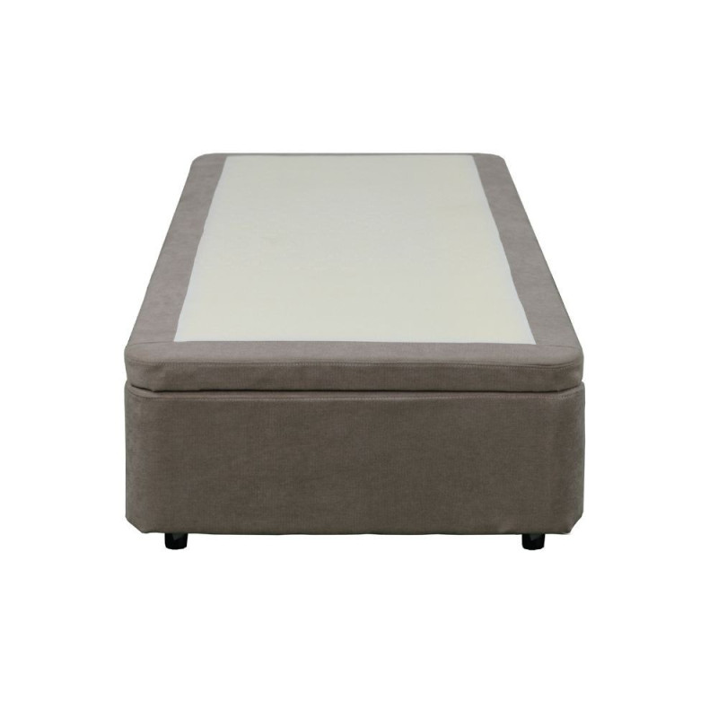 Letto singolo sommier 80x190 contenitore tessuto taupe