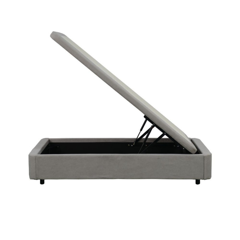 Letto singolo sommier 80x190 contenitore grigio chiaro