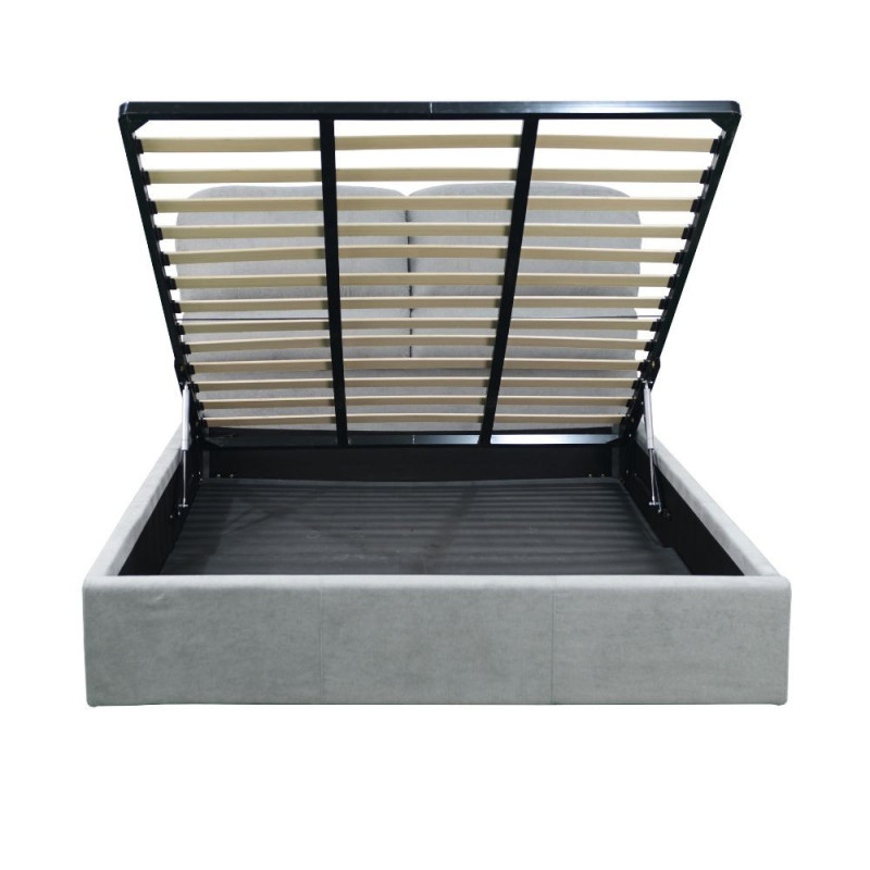 Letto Matrimoniale Sofaback Contenitore Tessuto Light Grey
