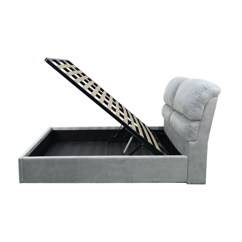 Letto Matrimoniale Sofaback Contenitore Tessuto Light Grey