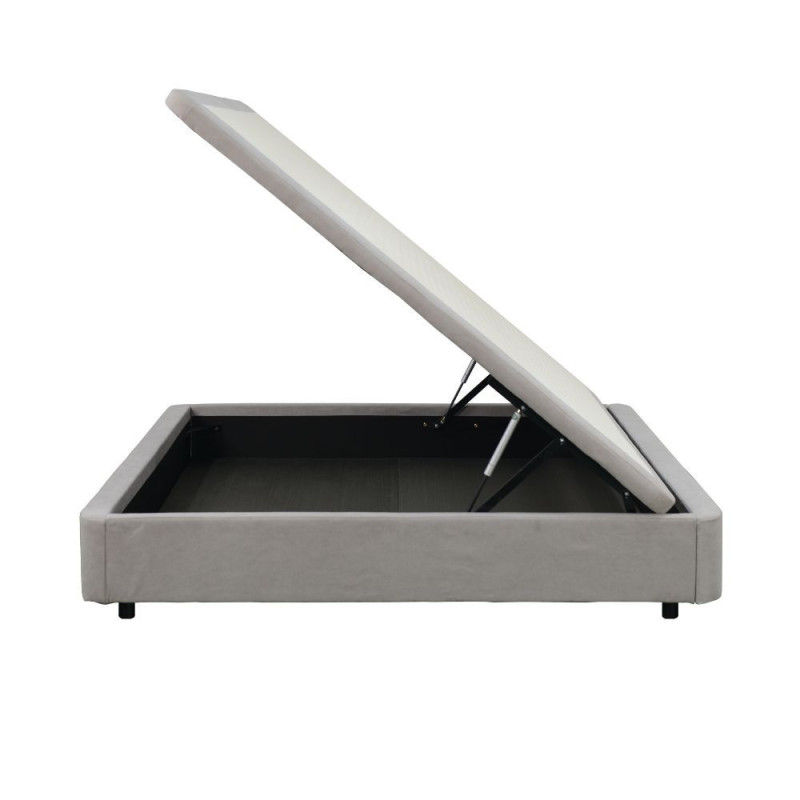 Letto matrimoniale sommier 160x190 contenitore grigio chiaro