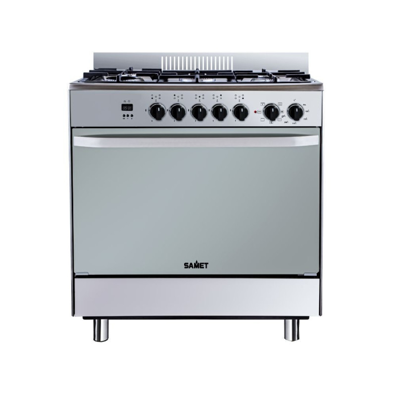 Cucina a gas Stromboli 80x55 cm con forno e grill inox classe A