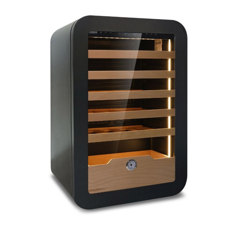 Cantinetta Vinarius 40 ventilata 5 mensole legno nero classe G