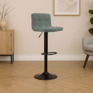 Set 2 sgabelli regolabili Mosva verde gambe nere opache