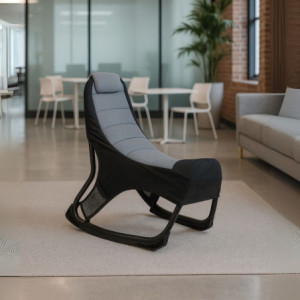 Sedia gaming Rocky imbottita rete bicolore nero e grigio