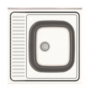 Lavello da appoggio SA24 una vasca 60x60 cm inox