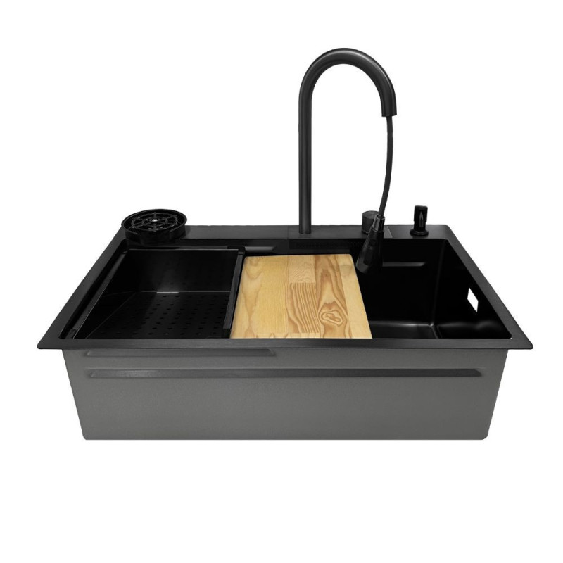 Lavello Incasso SA3541 1 Vasca 75x45 cm Acciaio Nero PVD