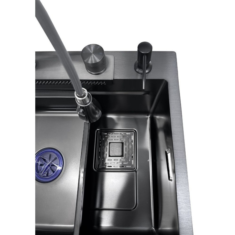 Lavello Incasso SA3541 1 Vasca 75x45 cm Acciaio Nero PVD