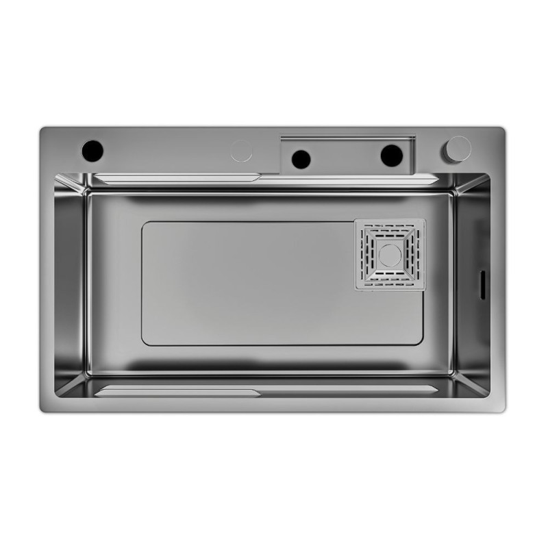 Lavello Incasso SA3541 1 Vasca 75x45 cm Acciaio Nero PVD