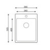 Lavello da incasso SA349 una vasca 39x50,5 cm inox