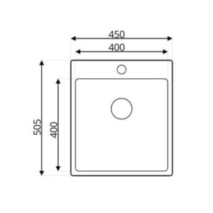 Zoom Lavello da incasso SA381 1 vasca 45x50.5 cm. inox