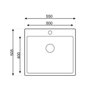 Zoom Lavello da incasso SA383 1 vasca 55x50.5 cm. inox