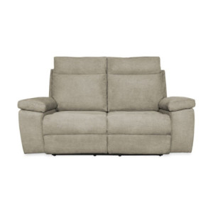 Zoom Divano Milano 2 posti con 2 recliner manuali in tessuto Orinoco 24 tortora