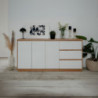 Credenza Phoenix 3 Ante 3 Cassetti Rovere e Bianco - Design Moderno