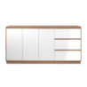 Credenza Phoenix 3 Ante 3 Cassetti Rovere e Bianco - Design Moderno