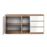 Credenza Phoenix 3 Ante 3 Cassetti Rovere e Bianco - Design Moderno