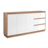 Credenza Phoenix 3 Ante 3 Cassetti Rovere e Bianco - Design Moderno