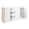 Credenza New Denver3 3 Cassetti 3 Ante Bianco e Rovere Moderna