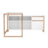 Scrivania Angolare New Denver37A Reversibile Bianco Rovere