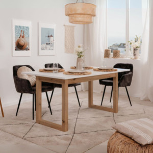 Tavolo allungabile New Denver50 bianco e rovere 160x90 moderno