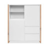 Credenza alta New Denver51 bianco e rovere moderna e capiente